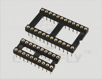 Панель DIP 28 к. ш. 2.54 мм (цанг.), на пл. W = 15.24 мм (ан. SCLM-28/TRL-28) Connfly DS1001-01-28 BT1WSF6S - DS1001-01-28 BT1WSF6S