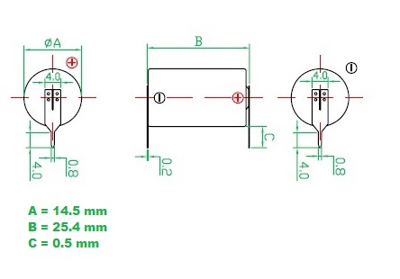 Элемент питания Winpow ER14250 with 2 pins - ER14250 with 2 pins