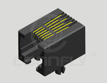Разъем 6P6C RJ-12 "гнездо", пр. уг. на плату (ан.TJ4-6P6C) (Connfly DS1133-03 S60BX) - DS1133-03 S60B