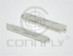 Разъем DIN-41612 64 к. (2x32) "вилка" ш.2.54 мм, пр. угол (выв. 3.1мм; с фикс.) Connfly DS1118-01-64 MCR23 - DS1118-01-64 MCR23