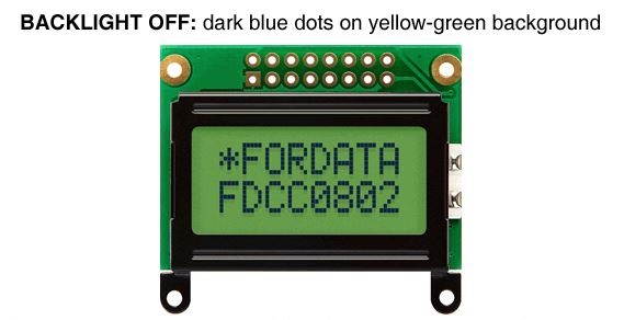 Монохромный ЖКИ FordataElectronics FC0802B00-RNNYBW-66SR